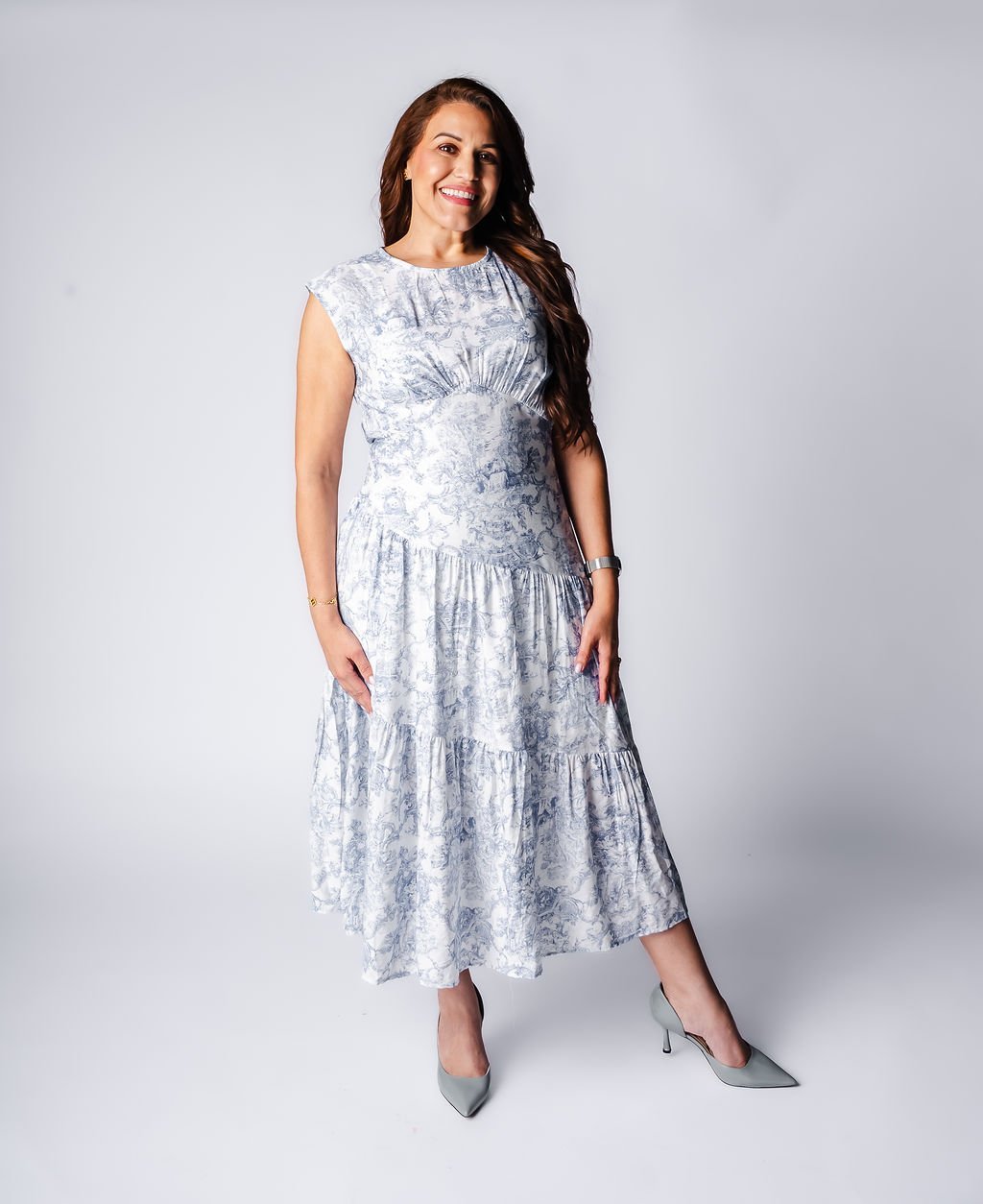 Blue and White Dress